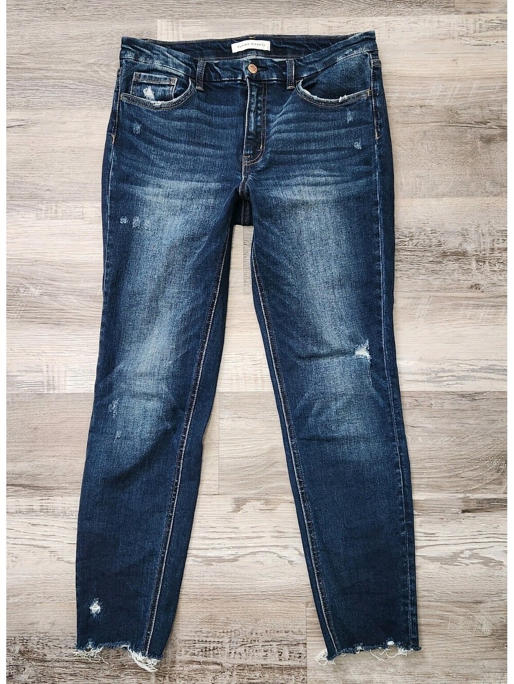 Flying Monkey Jeans Size 30 Skinny Stretch Dark Wash Distressed